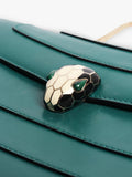 Bvlgari Serpenti Forever green leather shoulder bag, imported from the UK