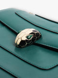 Bvlgari Serpenti Forever green leather shoulder bag, imported from the UK