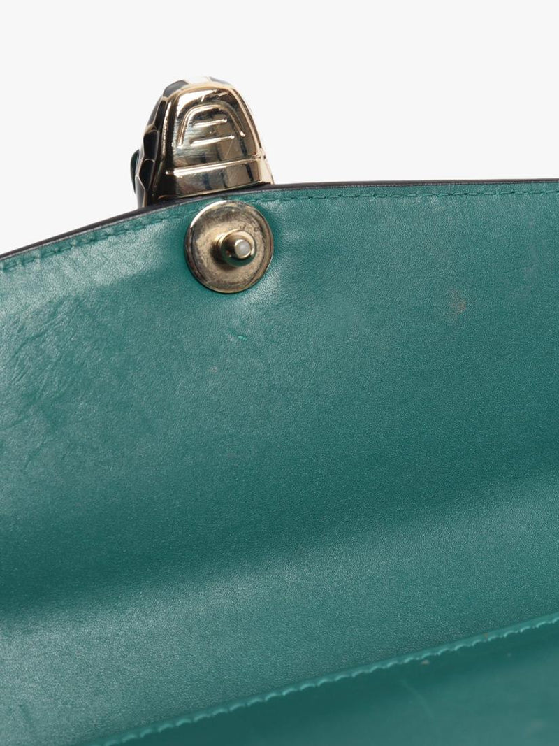 Bvlgari Serpenti Forever green leather shoulder bag, imported from the UK