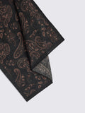 Moss pocket square dark green paisley - British product