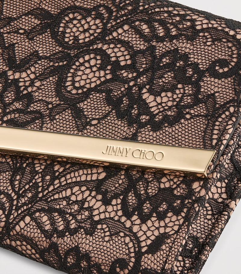 Jimmy Choo lace Emmie clutch bag H12cm W22cm, UK version