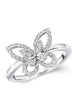 Harrods Graff White Gold and Diamond Mini Butterfly Ring- Buy online at McGrocer