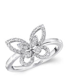 Graff white gold diamond butterfly mini ring, imported from the UK