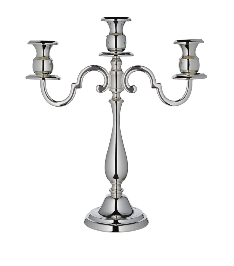 Greggio three-arm candelabra silver plated, UK version