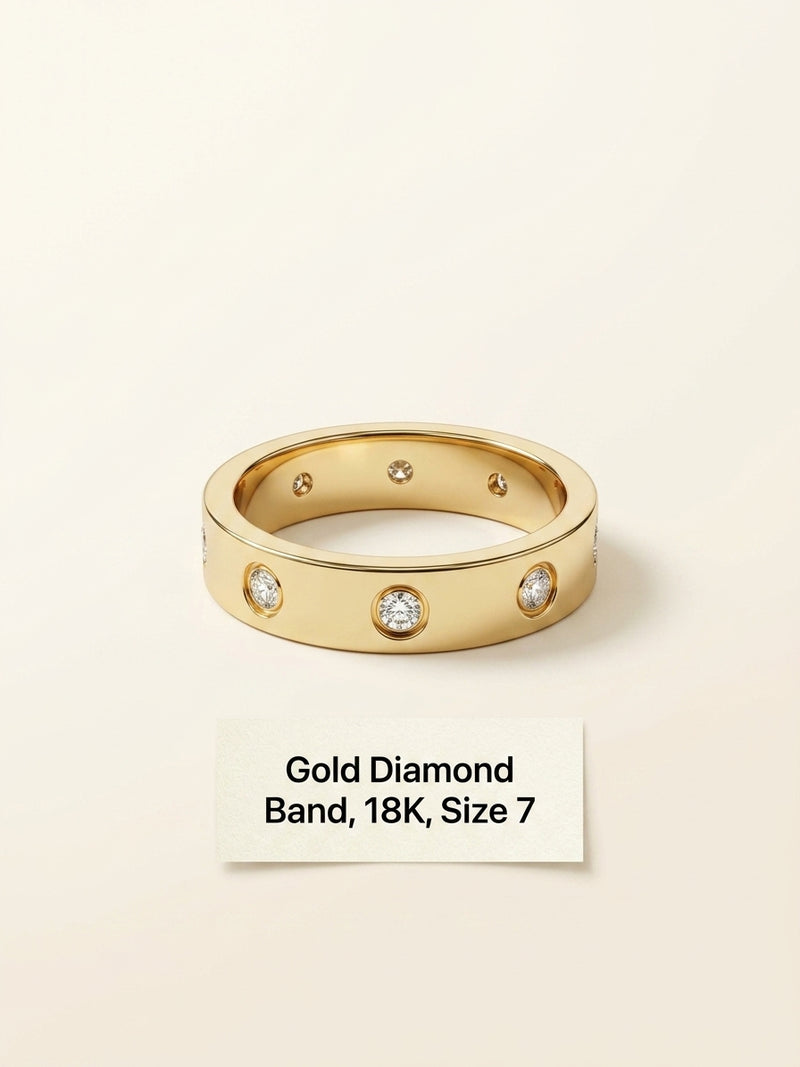 Cartier LOVE 18ct gold wedding band with eight diamonds, UK version
