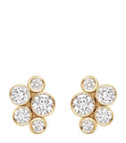 Boodles Raindance diamond stud earrings yellow gold 9mm (British brand)