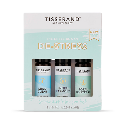 Holland & Barrett Tisserand Little Box of De-Stress Rollerball Essential Oils 3x10ml- Buy online at McGrocer