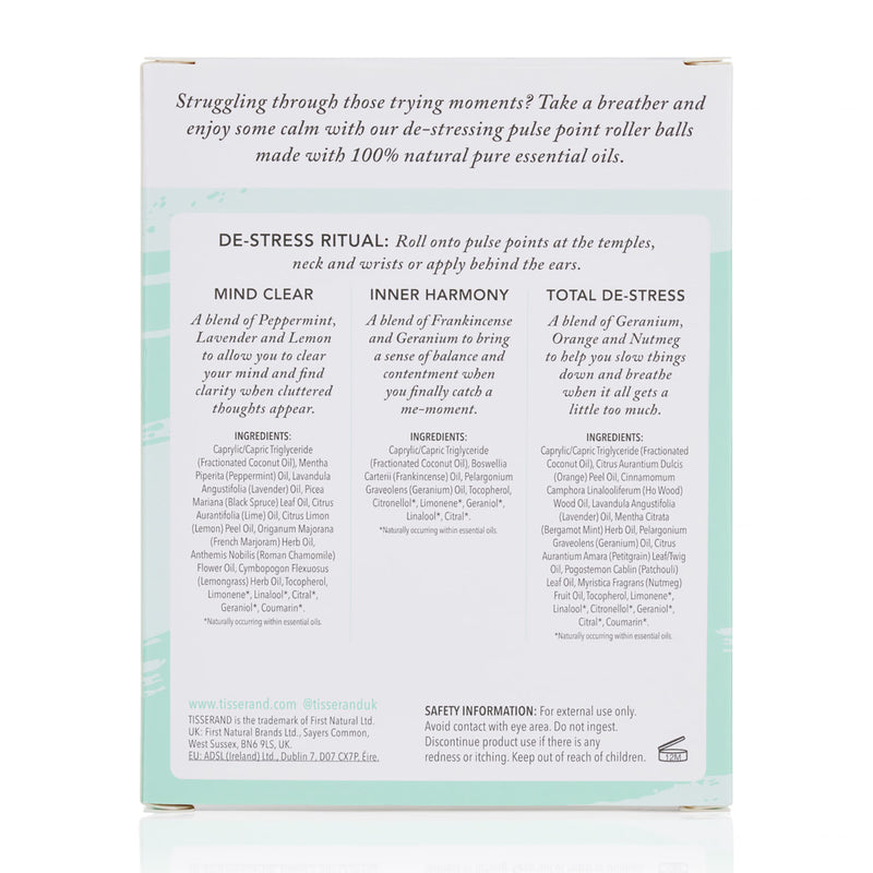 Tisserand rollerball essential oil 3x10ml, imported from the UK