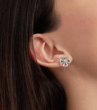 Bvlgari Fiorever white gold diamond stud earrings, imported from the UK
