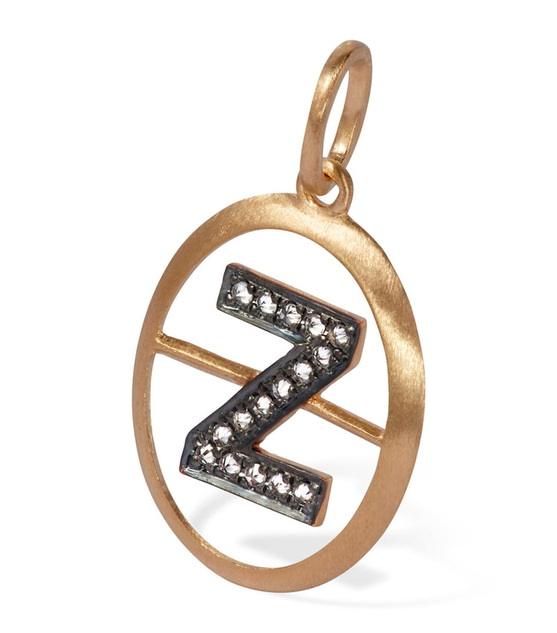 Annoushka yellow gold initial Z diamond pendant - British product