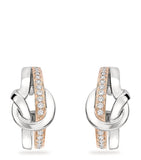 Boodles Knot diamond earrings in rose and white gold (British brand)