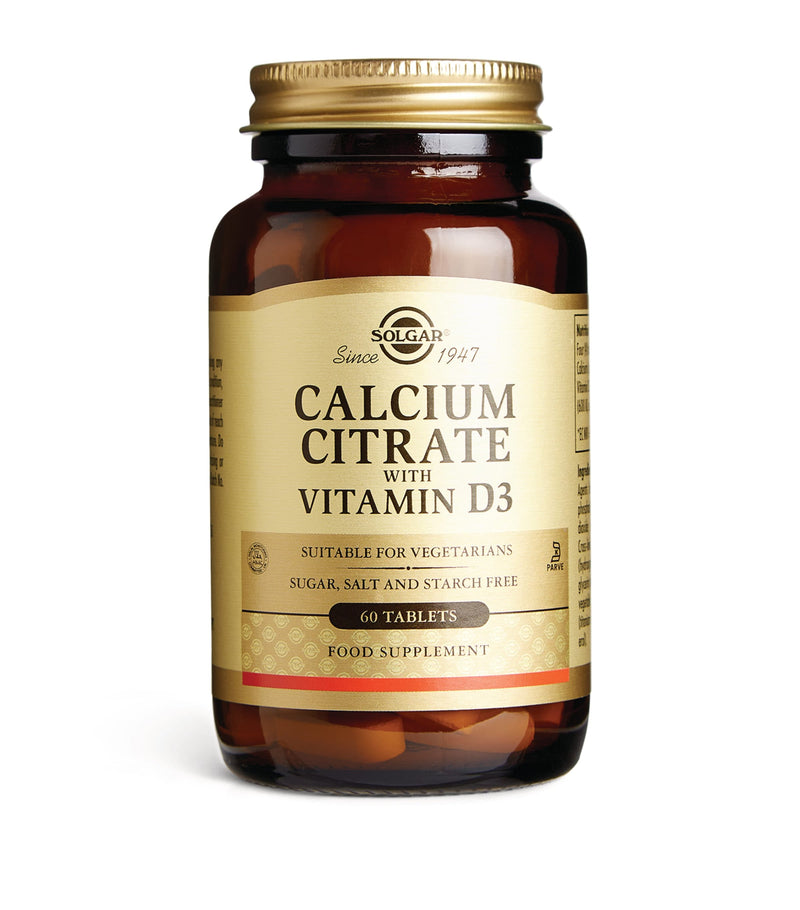 Solgar Calcium Citrate with Vitamin D3 supplement 60 tablets (British brand)