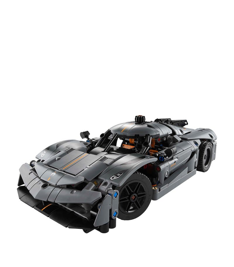 LEGO Technic Koenigsegg Jesko Absolut grey hypercar model, UK version