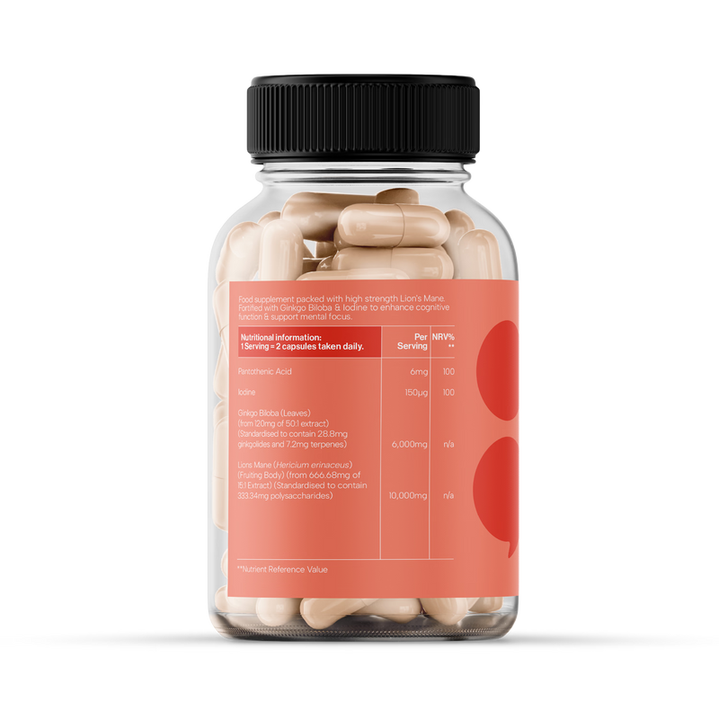Paused Lions Mane Ultra Focus supplement 60 capsules, UK version