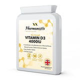 Superdrug Pharmanostix Vitamin D 4000iu 365 Easy-Swallow Micro Tablets- Buy online at McGrocer