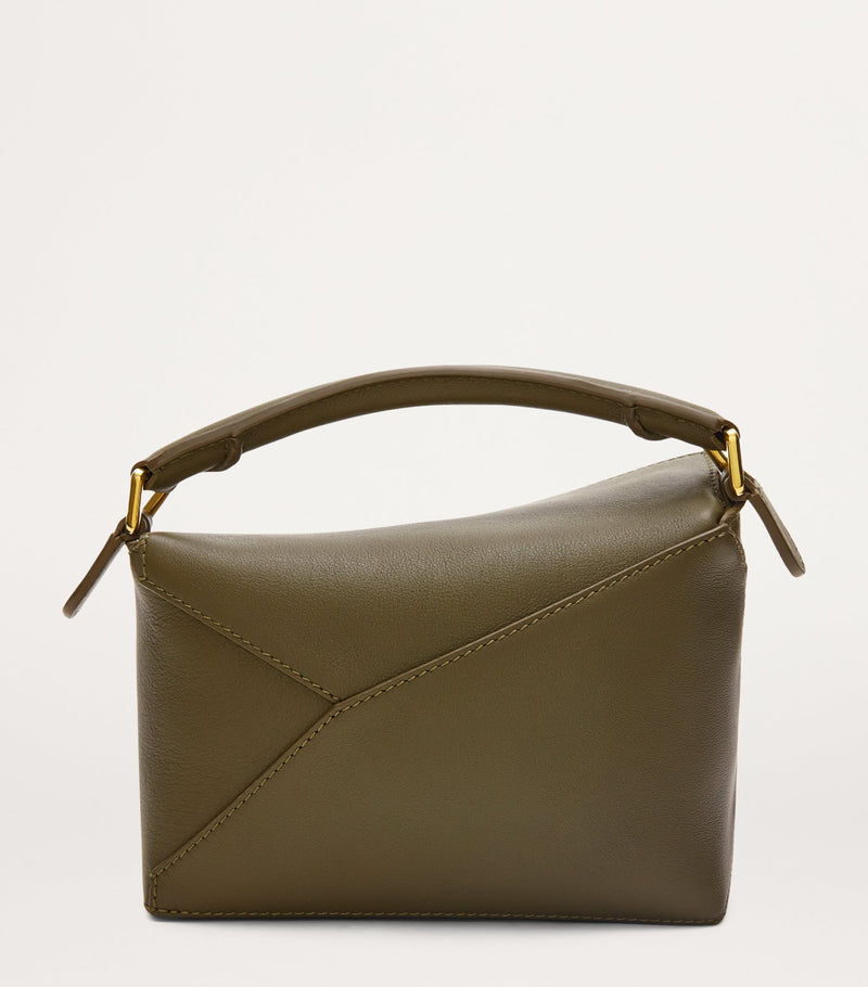 LOEWE Mini Puzzle Edge calfskin leather top-handle bag, imported from the UK