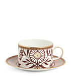 Wedgwood Red Splendour bone china teacup and saucer set (British brand)