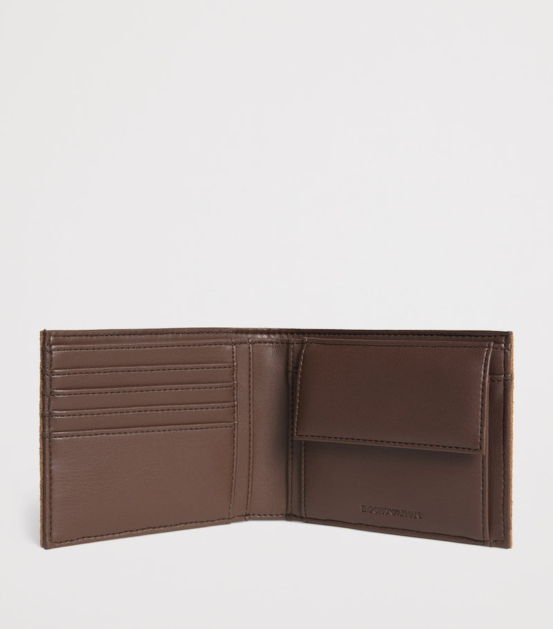 Emporio Armani suede embossed bifold wallet, UK version