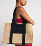 Eres Raffia Voyageur Tote Bag with structured weave, UK version