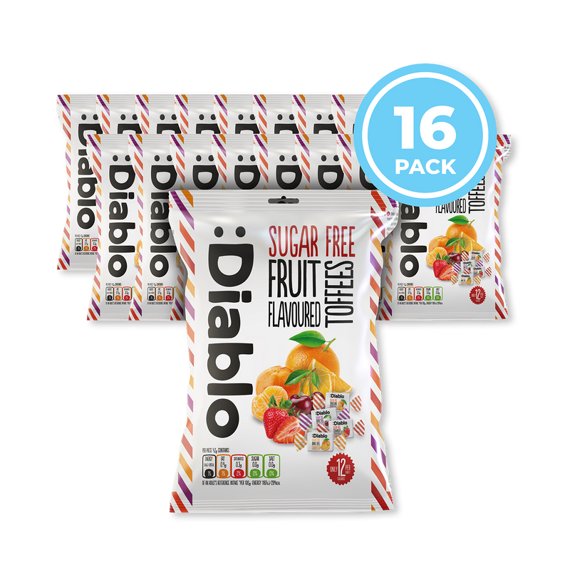 Diablo sugar free fruit toffees 75g bag, British product