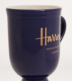 Harrods pedestal mug with gold trim and vibrant color, 284ml capacity, UK version