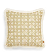 Harrods Poodle & Blonde Fringed Rattan Cushion 50cm x 50cm- Buy online at McGrocer