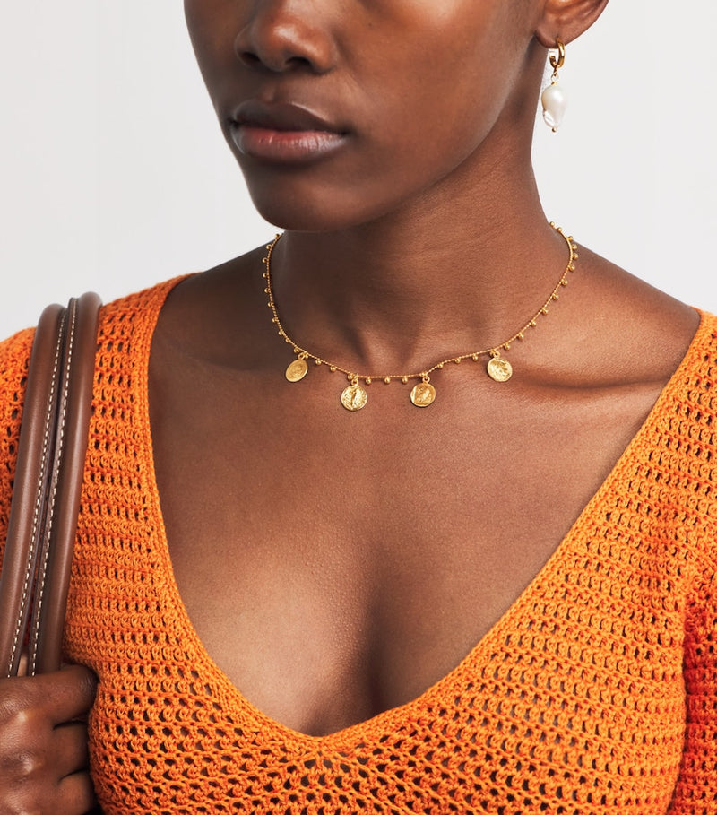 Hermina Athens gold-plated Athena charm necklace, UK version