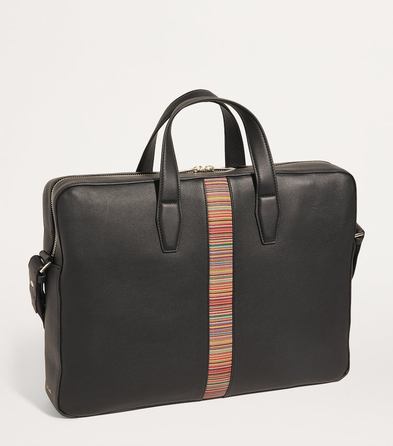 Paul Smith leather Signature stripe briefcase, imported from the UK