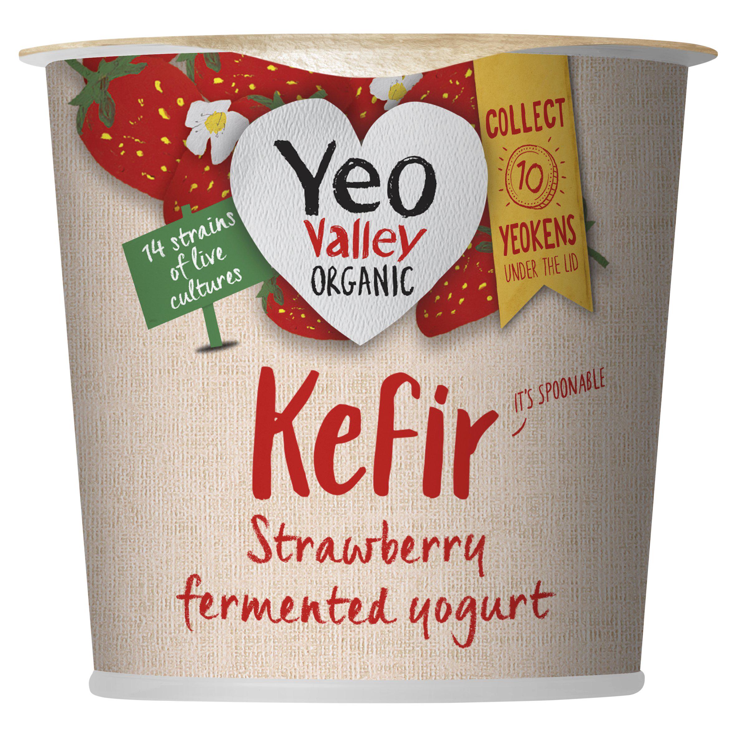 Yeo Valley Organic Kefir Strawberry Yogurt 350g GOODS Sainsburys