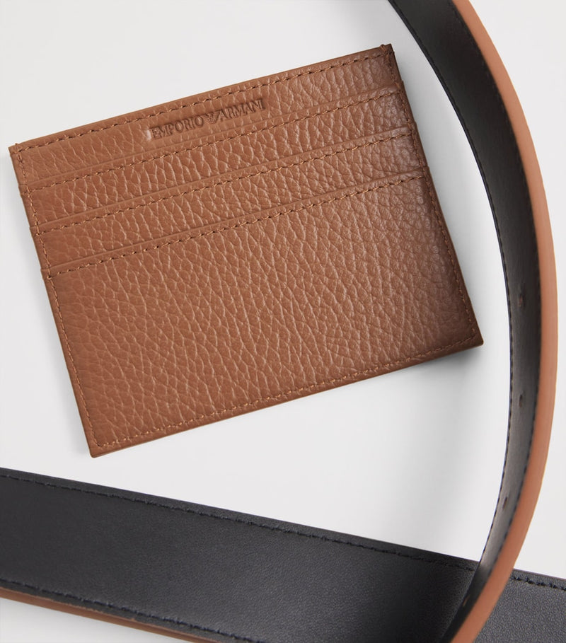 Emporio Armani leather belt and card holder set - British product
