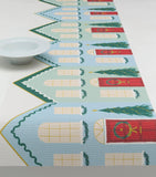 Chilewich x Meri Meri Festive Houses table runner - British product