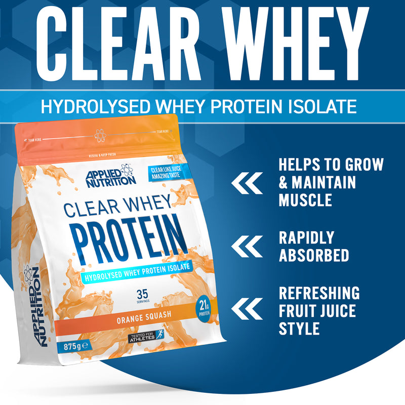 Applied Nutrition Clear Whey Protein Orange Squash 875g - British product