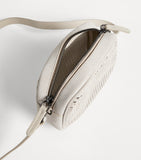 Brunello Cucinelli Kids suede laser cut-out cross-body bag, imported from the UK