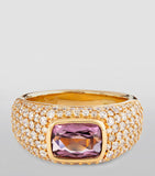 Jacquie Aiche yellow gold diamond kunzite ring, imported from the UK