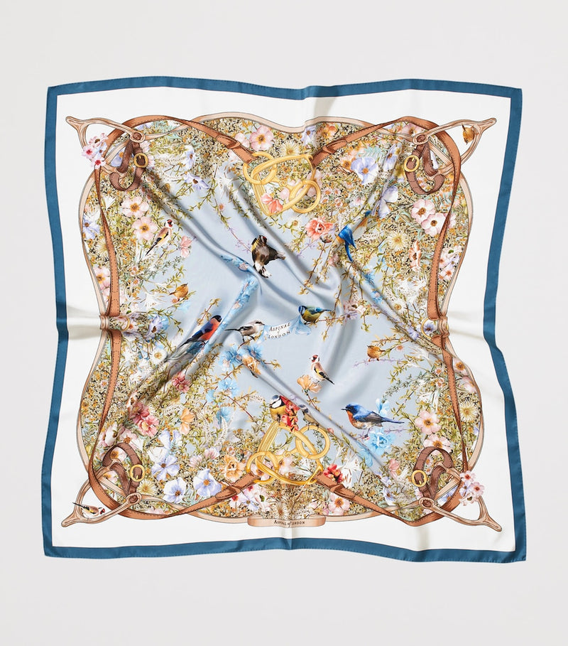 Aspinal of London silk scarf Edwardian Garden design, imported from the UK