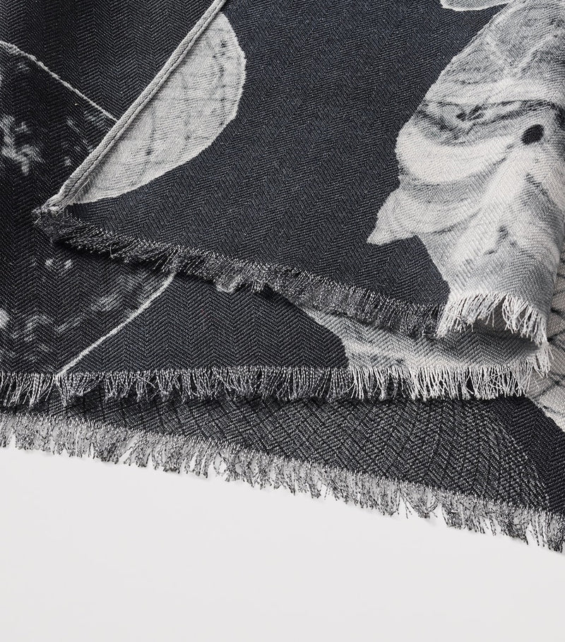 Aspinal of London merino wool scarf with balloon print, imported from the UK