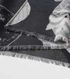 Aspinal of London merino wool scarf with balloon print, imported from the UK