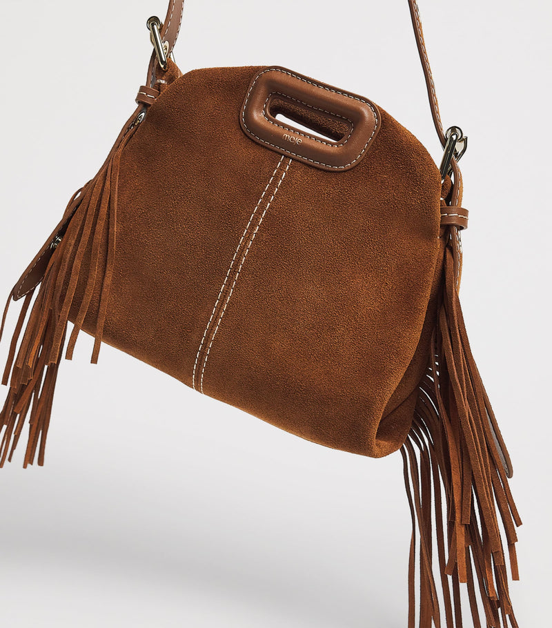 Maje mini suede Miss M shoulder bag, UK version