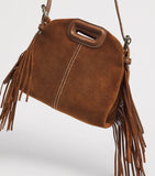 Maje mini suede Miss M shoulder bag, UK version