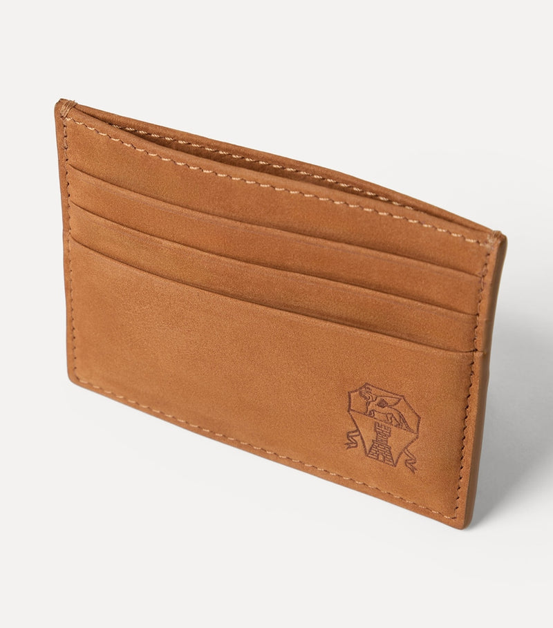 Brunello Cucinelli Nubuck Logo Card Holder in leather, UK version
