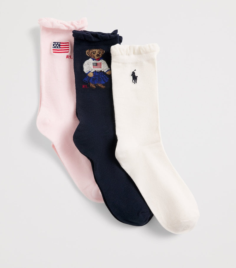 Ralph Lauren Kids crew socks pack of 3 (British brand)