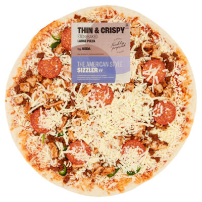 ASDA The America Style Sizzler Large Thin Crispy Pizza 733g