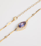 Jacquie Aiche evil eye necklace yellow gold diamond tanzanite (British brand)