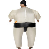 Smiffys sumo wrestler costume inflatable white bodysuit headpiece, UK version