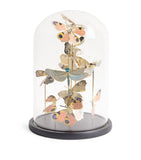 The London Christmas Company butterfly cloche ornament glass dome wooden base, UK version