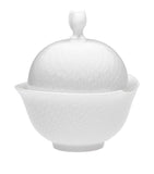 Meissen porcelain sugar bowl with lid Waves Relief (British brand)