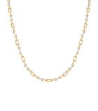 Astrid & Miyu pavé chain link necklace gold rhodium (British brand)