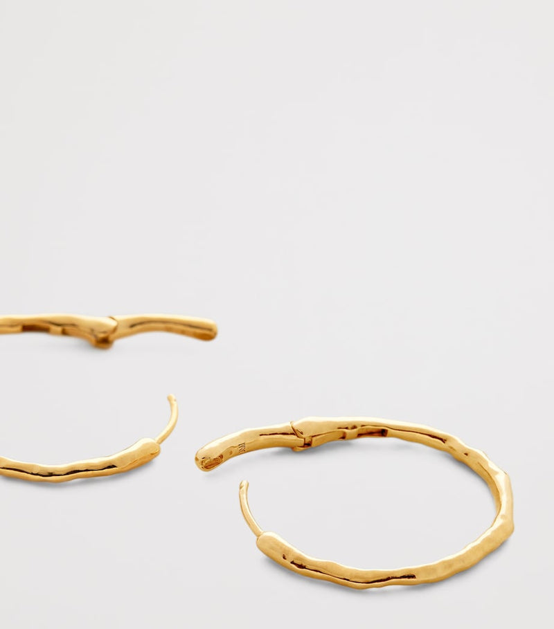 Monica Vinader medium gold vermeil hoop earrings (British brand)