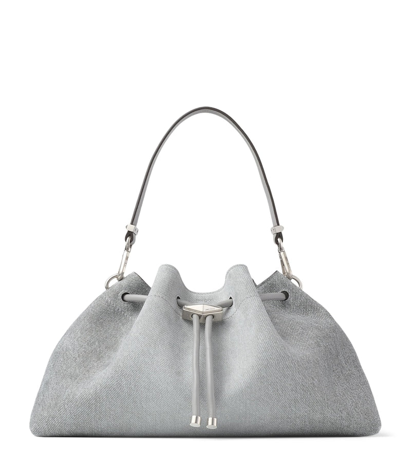 Jimmy Choo Cinch shoulder bag medium suede denim, UK version