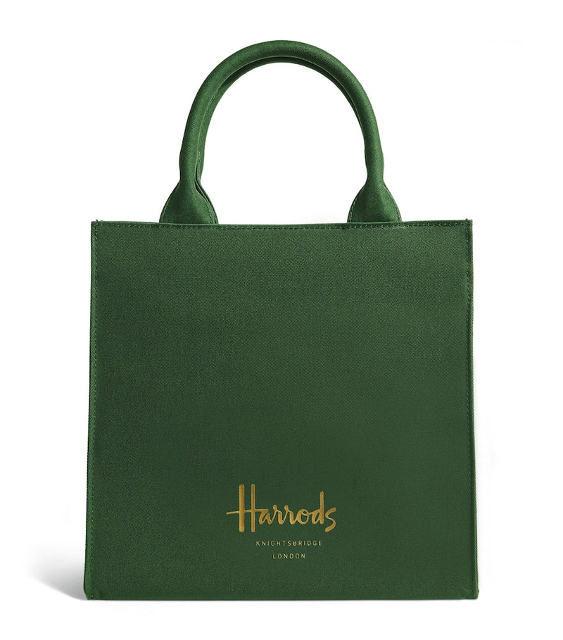 Harrods small cotton logo tote bag, UK version